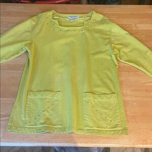 Women’s Fun Lemon Lime Green Embellished Tunic Top